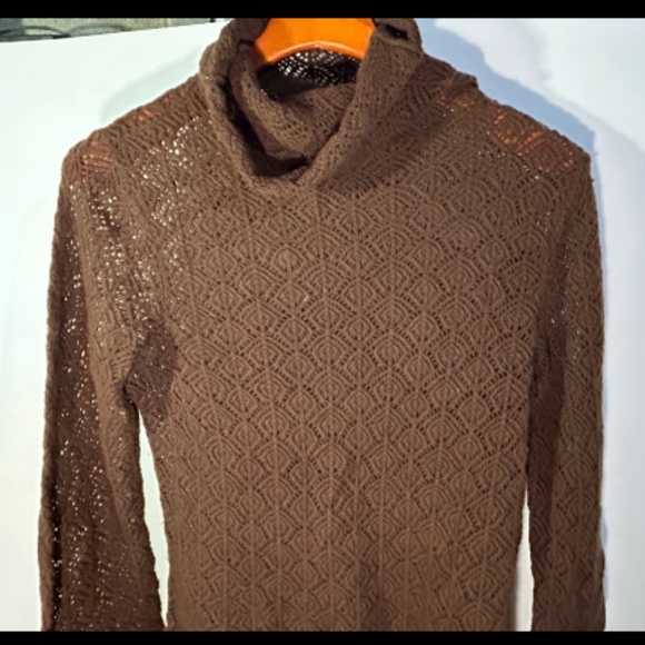 Magaschoni Long Sleeve Open Knit Cashmere Sweater Brown Size L - Picture 2 of 12